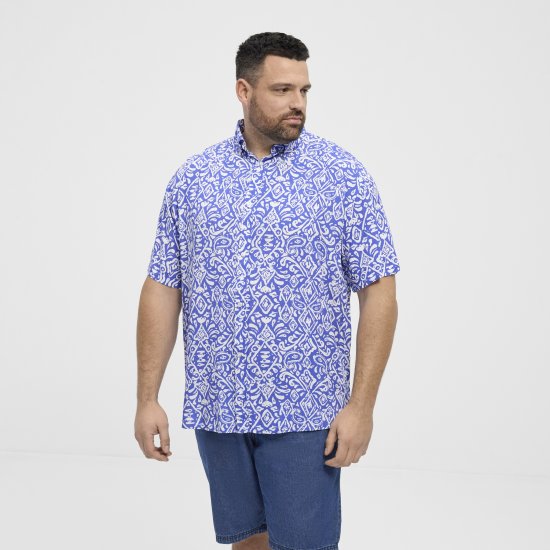 North Latitude Shirt Denim Printed Allover Blue - Camisas - Camisas 2XL-10XL
