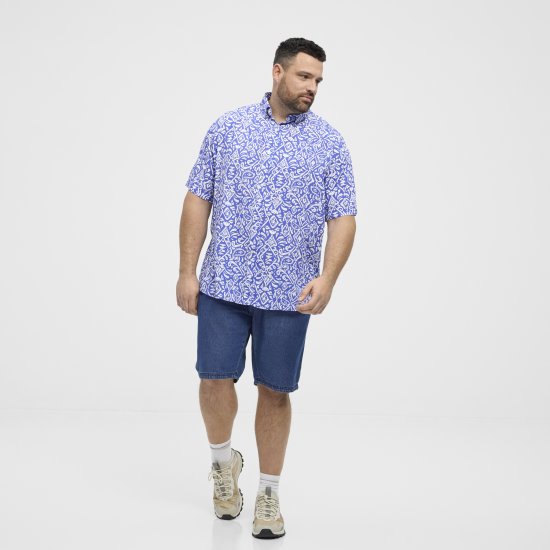 North Latitude Shirt Denim Printed Allover Blue - Camisas - Camisas 2XL-10XL