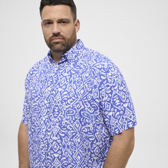 North Latitude Shirt Denim Printed Allover Blue - Camisas - Camisas 2XL-10XL