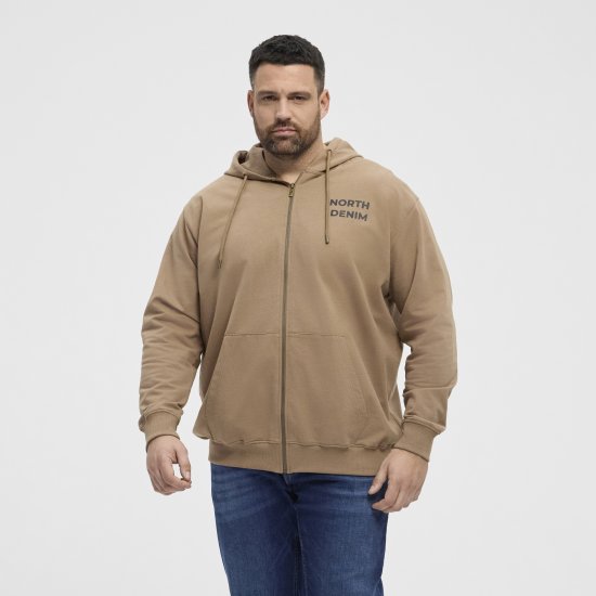 North Latitude Hoodie with Zipper Dark Sand - Sudaderas - Sudaderas 2XL-12XL