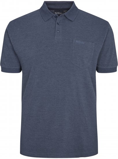 North Latitude Polo Short Sleeve Blue Melange TALL - ROPA DE HOMBRE MT-6XLT - Tamaños de talle alto
