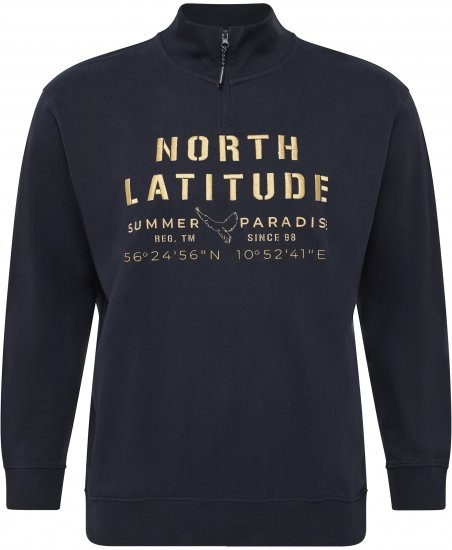 North Latitude Sweatshirt Half-Zip Navy - ROPA DE HOMBRE MT-6XLT - Tamaños de talle alto