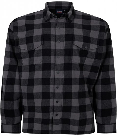 Espionage SH423 Checked Overshirt Black/Charcoal - Chaquetas de primavera - Chaquetas de primavera en tallas grandes
