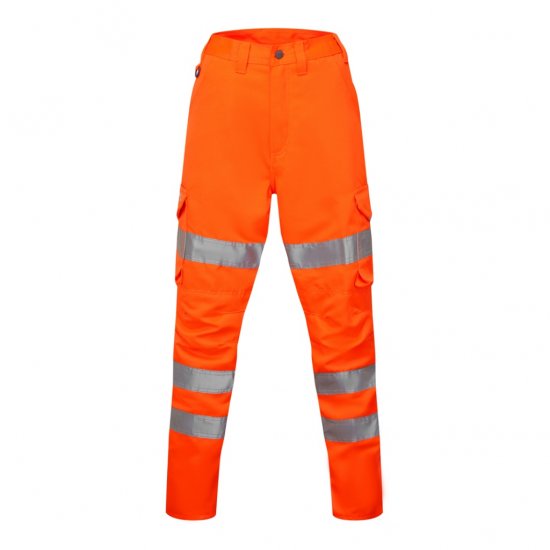 Leo Pennymoor EcoViz Women's Poly/Cotton Cargo Trousers Orange - Ropa de trabajo - 