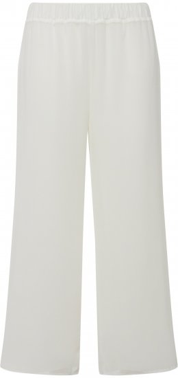 Ulla Popken Layered Chiffon Wide Leg Pants White - Vaqueros & Pantalones de Mujer Tallas Grandes – Plus Size - 