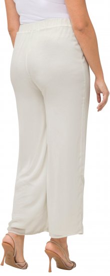 Ulla Popken Layered Chiffon Wide Leg Pants White - Vaqueros & Pantalones de Mujer Tallas Grandes – Plus Size - 