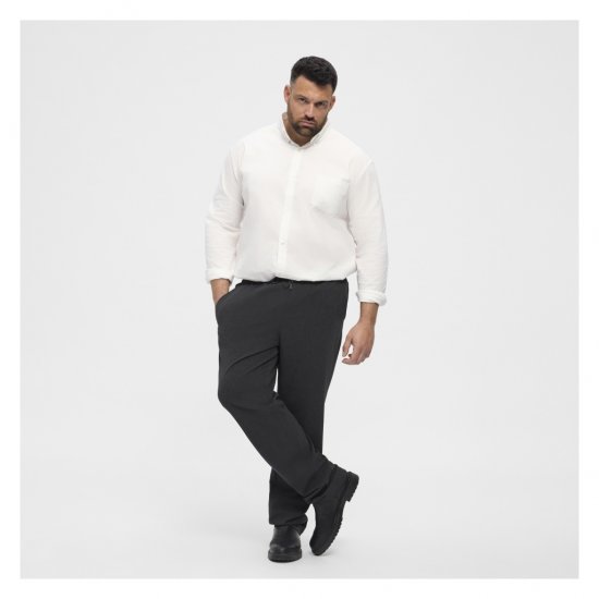 North Latitude Dress Pants Elastic Waist Dark Grey Melange - Pantalones tallas grandes hombres - Pantalones Tallas Grandes Hombres