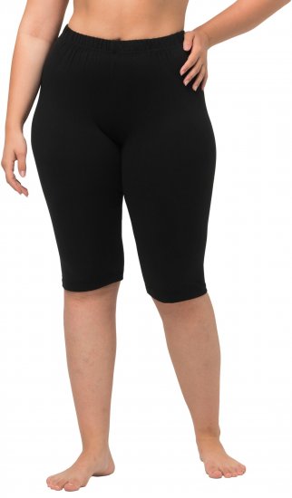 Ulla Popken Stretch Knit Bike Shorts Black - Vaqueros & Pantalones de Mujer Tallas Grandes – Plus Size - 
