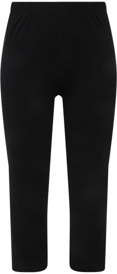 Ulla Popken Basic Stretch Knit Capris Black - Vaqueros & Pantalones de Mujer Tallas Grandes – Plus Size - 