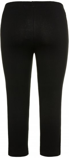 Ulla Popken Basic Stretch Knit Capris Black - Vaqueros & Pantalones de Mujer Tallas Grandes – Plus Size - 