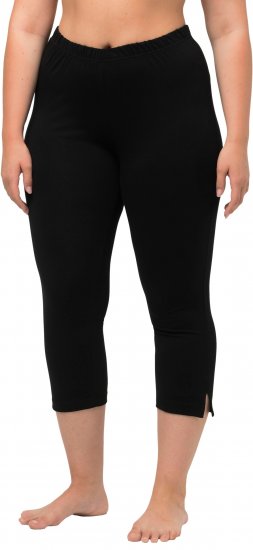 Ulla Popken Basic Stretch Knit Capris Black - Vaqueros & Pantalones de Mujer Tallas Grandes – Plus Size - 