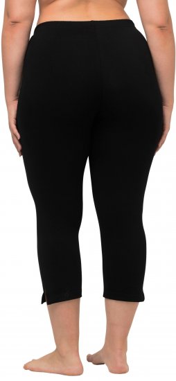 Ulla Popken Basic Stretch Knit Capris Black - Vaqueros & Pantalones de Mujer Tallas Grandes – Plus Size - 