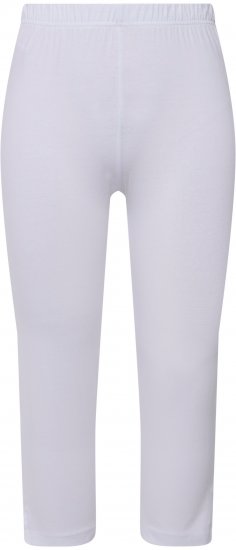 Ulla Popken Basic Stretch Knit Capris White - Vaqueros & Pantalones de Mujer Tallas Grandes – Plus Size - 