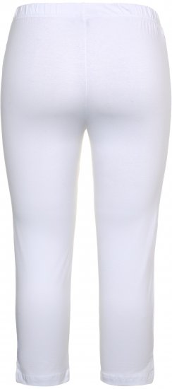 Ulla Popken Basic Stretch Knit Capris White - Vaqueros & Pantalones de Mujer Tallas Grandes – Plus Size - 
