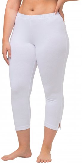 Ulla Popken Basic Stretch Knit Capris White - Vaqueros & Pantalones de Mujer Tallas Grandes – Plus Size - 