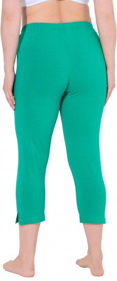 Ulla Popken Basic Stretch Knit Capris Green - Vaqueros & Pantalones de Mujer Tallas Grandes – Plus Size - 