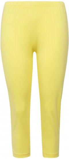 Ulla Popken Basic Stretch Knit Capris Yellow - Vaqueros & Pantalones de Mujer Tallas Grandes – Plus Size - 