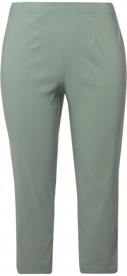 Ulla Popken Stretch Basic Bengaline Capri Pants Light Moss Green - Vaqueros & Pantalones de Mujer Tallas Grandes – Plus Size - 