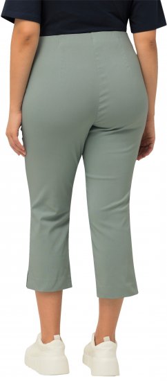 Ulla Popken Stretch Basic Bengaline Capri Pants Light Moss Green - Vaqueros & Pantalones de Mujer Tallas Grandes – Plus Size - 
