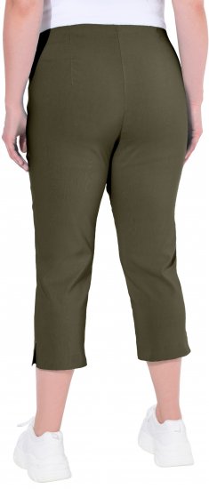 Ulla Popken Stretch Basic Bengaline Capri Pants Forest Forest Green - Vaqueros & Pantalones de Mujer Tallas Grandes – Plus Size - 