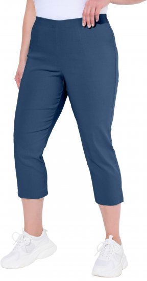 Ulla Popken Stretch Basic Bengaline Capri Pants Denim Blue - Vaqueros & Pantalones de Mujer Tallas Grandes – Plus Size - 
