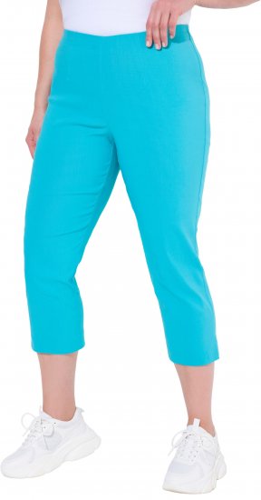 Ulla Popken Stretch Basic Bengaline Capri Pants Deep Aqua - Vaqueros & Pantalones de Mujer Tallas Grandes – Plus Size - 