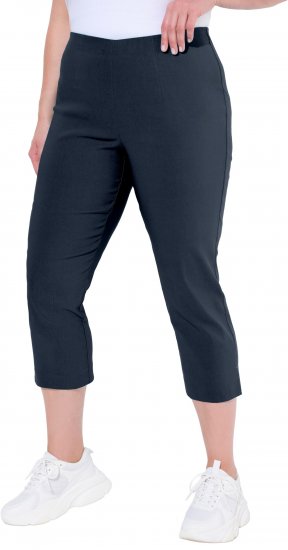 Ulla Popken Stretch Basic Bengaline Capri Pants Navy Blue - Vaqueros & Pantalones de Mujer Tallas Grandes – Plus Size - Vaqueros y pantalones, EU 42-70