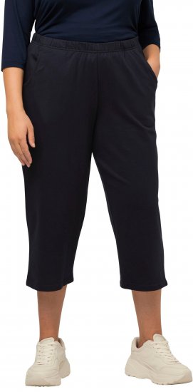 Ulla Popken Pull On Knit Elastic Waist Pocket Crop Pants Blue - Vaqueros & Pantalones de Mujer Tallas Grandes – Plus Size - 