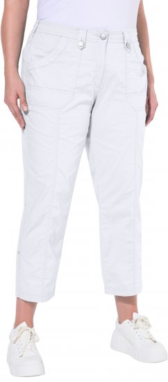 Ulla Popken Roll Tab Hem Stretch Cargo Pants White - Vaqueros & Pantalones de Mujer Tallas Grandes – Plus Size - 