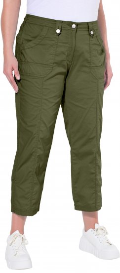Ulla Popken Roll Tab Hem Stretch Cargo Pants Green - Vaqueros & Pantalones de Mujer Tallas Grandes – Plus Size - 