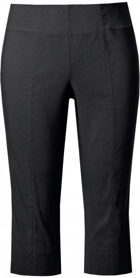 Ulla Popken Bengaline Elastic Waist Stretch Capri Pants Black - Vaqueros & Pantalones de Mujer Tallas Grandes – Plus Size - 