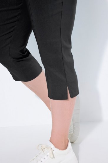 Ulla Popken Bengaline Elastic Waist Stretch Capri Pants Black - Pantalones de tela - Pantalones anchos de tela para mujer