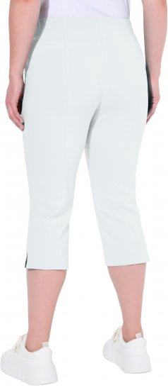 Ulla Popken Bengaline Elastic Waist Stretch Capri Pants Snow White - Vaqueros & Pantalones de Mujer Tallas Grandes – Plus Size - 