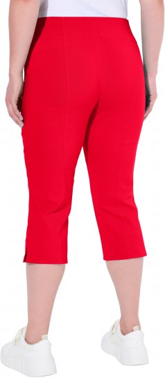 Ulla Popken Bengaline Elastic Waist Stretch Capri Pants Red - Vaqueros & Pantalones de Mujer Tallas Grandes – Plus Size - 