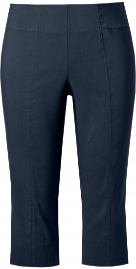 Ulla Popken Bengaline Elastic Waist Stretch Capri Pants Navy Blue - Vaqueros & Pantalones de Mujer Tallas Grandes – Plus Size - 