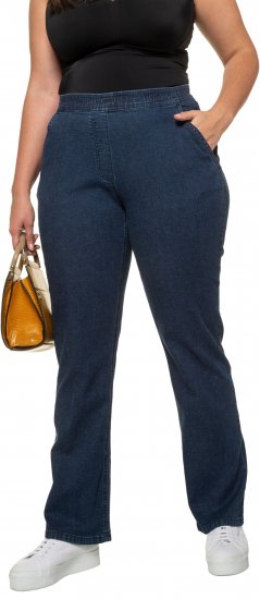 Ulla Popken Straight Leg Elastic Waist Mandy Fit Stretch Jeans Denim Blue - Vaqueros & Pantalones de Mujer Tallas Grandes – Plus Size - 
