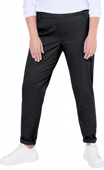 Ulla Popken Chino Elastic Waist Stretch Cotton Pants Black - Vaqueros & Pantalones de Mujer Tallas Grandes – Plus Size - 