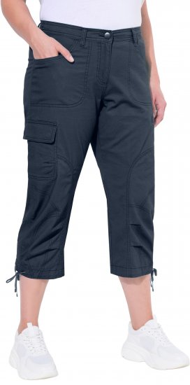 Ulla Popken Stretch Cotton Cargo Crop Pants Navy - Vaqueros & Pantalones de Mujer Tallas Grandes – Plus Size - 