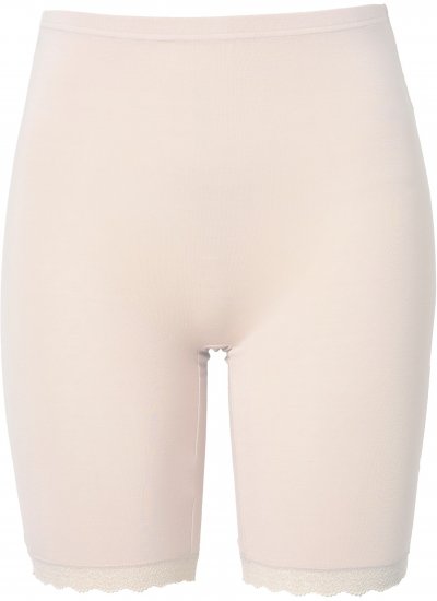 Ulla Popken Lace Hem Stretch Viscose Knit Bicycle Length Lounge Shorts Beige - Vaqueros & Pantalones de Mujer Tallas Grandes – Plus Size - 