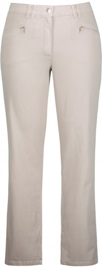 Ulla Popken Summer Pants Mony Beige - Vaqueros & Pantalones de Mujer Tallas Grandes – Plus Size - 