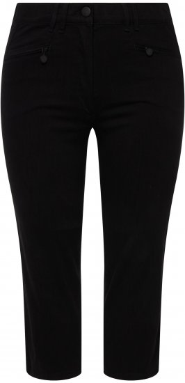 Ulla Popken Mony Stretch Capri Pants Black - Vaqueros & Pantalones de Mujer Tallas Grandes – Plus Size - 