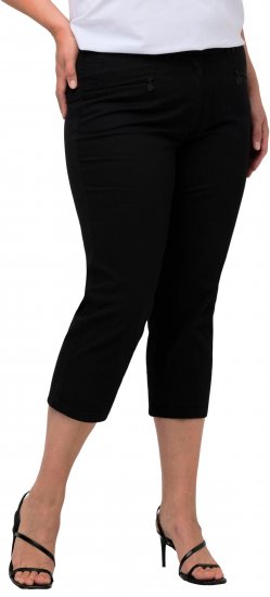 Ulla Popken Mony Stretch Capri Pants Black - Vaqueros & Pantalones de Mujer Tallas Grandes – Plus Size - 