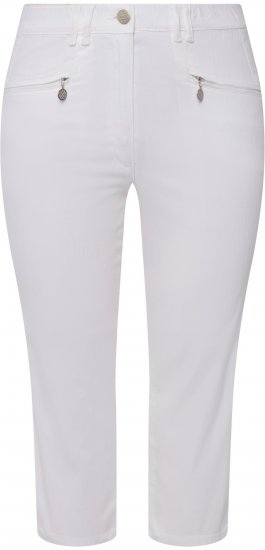 Ulla Popken Mony Stretch Capri Pants Snow White - Vaqueros & Pantalones de Mujer Tallas Grandes – Plus Size - 
