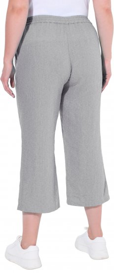 Ulla Popken Cool Linen Elastic Waist Capri Pants Light Grey Melange - Vaqueros & Pantalones de Mujer Tallas Grandes – Plus Size - 
