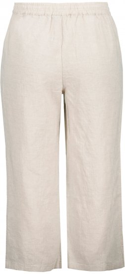 Ulla Popken Cool Linen Elastic Waist Capri Pants Brown - Vaqueros & Pantalones de Mujer Tallas Grandes – Plus Size - 