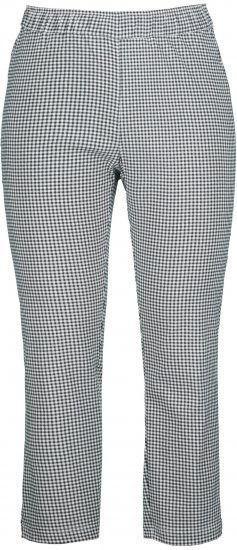 Ulla Popken Check Bengaline Slim Leg Sienna Fit Stretch Crop Pants Black - Vaqueros & Pantalones de Mujer Tallas Grandes – Plus Size - 