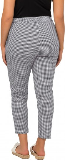 Ulla Popken Check Bengaline Slim Leg Sienna Fit Stretch Crop Pants Black - Vaqueros & Pantalones de Mujer Tallas Grandes – Plus Size - 