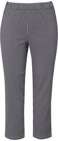 Ulla Popken Check Bengaline Slim Leg Sienna Fit Stretch Crop Pants Navy - Vaqueros & Pantalones de Mujer Tallas Grandes – Plus Size - 