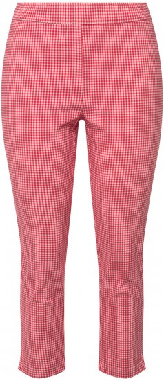 Ulla Popken Check Bengaline Slim Leg Sienna Fit Stretch Crop Pants Light Pink - Vaqueros & Pantalones de Mujer Tallas Grandes – Plus Size - 