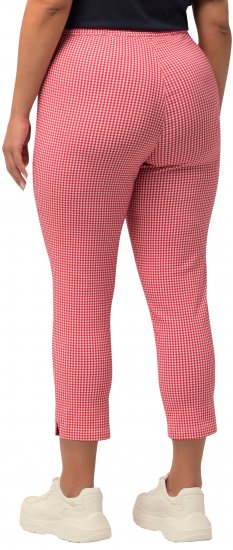 Ulla Popken Check Bengaline Slim Leg Sienna Fit Stretch Crop Pants Light Pink - Vaqueros & Pantalones de Mujer Tallas Grandes – Plus Size - 